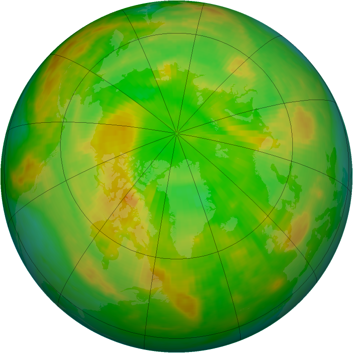 Arctic ozone map for 09 June 1990